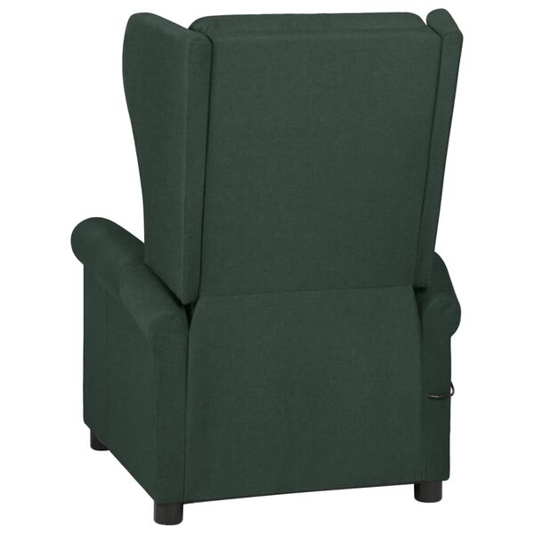 vidaXL Sill&oacute;n reclinable de tela verde oscuro
