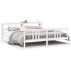 vidaXL Estructura de cama con cabecero sin colch&oacute;n blanco 200x200 cm