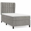 vidaXL Cama box spring con colch&oacute;n terciopelo gris claro 100x200 cm