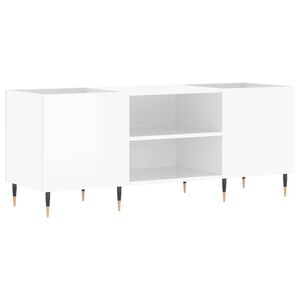 vidaXL Mueble discos madera contrachapada blanco brillo 121x38x48 cm