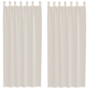 vidaXL Cortinas de gasa con trabillas 2 uds. crema