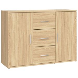 vidaXL Aparador de madera contrachapada roble Sonoma 91x29,5x65 cm