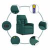 vidaXL Sill&oacute;n reclinable de masaje el&eacute;ctrico tela verde oscuro