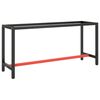 vidaXL Estructura banco de trabajo metal negro y rojo mate 170x50x79cm