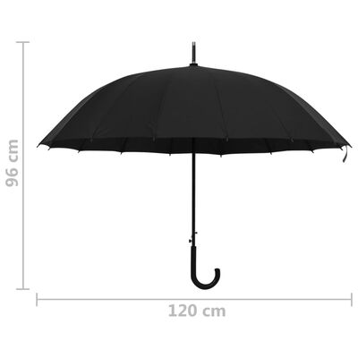 vidaXL Paraguas automático negro 120 cm