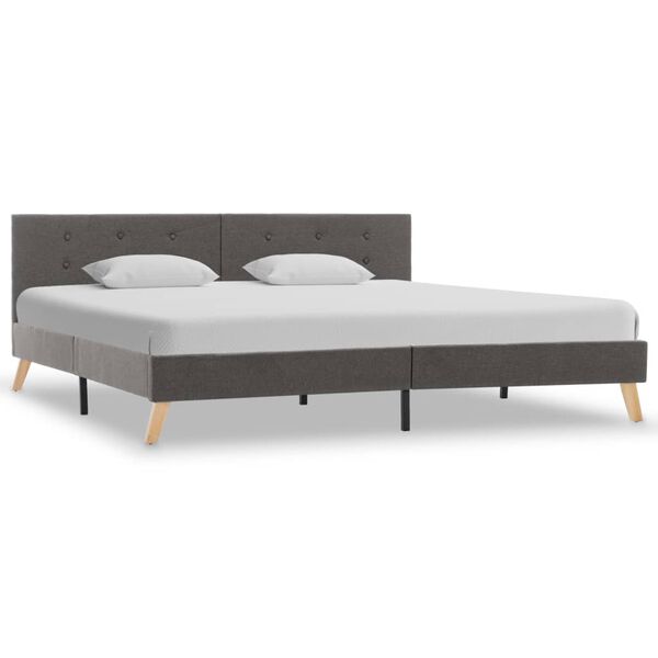 vidaXL Estructura de cama de tela gris topo 180x200 cm