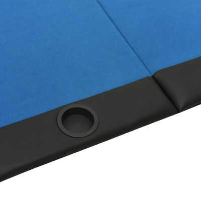 vidaXL Mesa de póquer plegable para 10 jugadores azul 206x106x75 cm