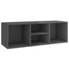 vidaXL Zapatero de madera contrachapada gris brillo 102x35x35 cm