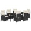 vidaXL Conjunto de Comedor de Jard&iacute;n 7 pcs Negro rat&aacute;n sint&eacute;tico