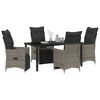 vidaXL Conjunto de Comedor de Jardín 5 pcs Gris ratán sintético
