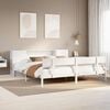 vidaXL Cama con estanter&iacute;a sin colch&oacute;n madera maciza blanca 200x200 cm