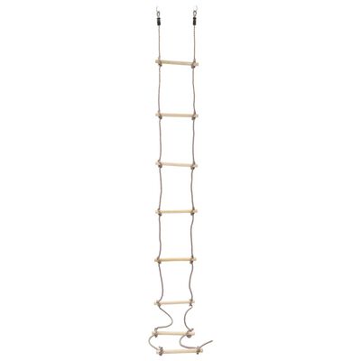 vidaXL Escalera de cuerda para niños madera 290 cm