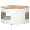 vidaXL Mesa de centro de madera de mango maciza blanca 68x68x36 cm