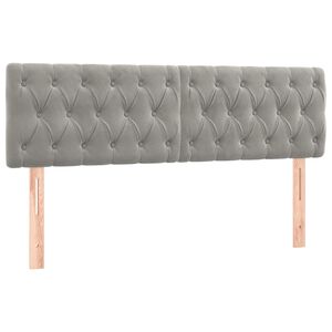 vidaXL Cabeceros terciopelo gris claro 160x7x78/88 cm