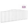 vidaXL Cestas de gaviones 20 uds forma de arco hierro 400x30x120/140cm