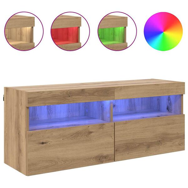 vidaXL Mueble de TV Montado en la Pared Roble artesanal