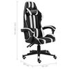 vidaXL Silla gaming de cuero sint&eacute;tico negro y blanco