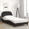 vidaXL Estructura de cama Viana sin colch&oacute;n cuero sint&eacute;tico negro 100x203 cm