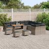vidaXL Conjunto de sof&aacute; de jard&iacute;n 14 pcs Gris rat&aacute;n sint&eacute;tico
