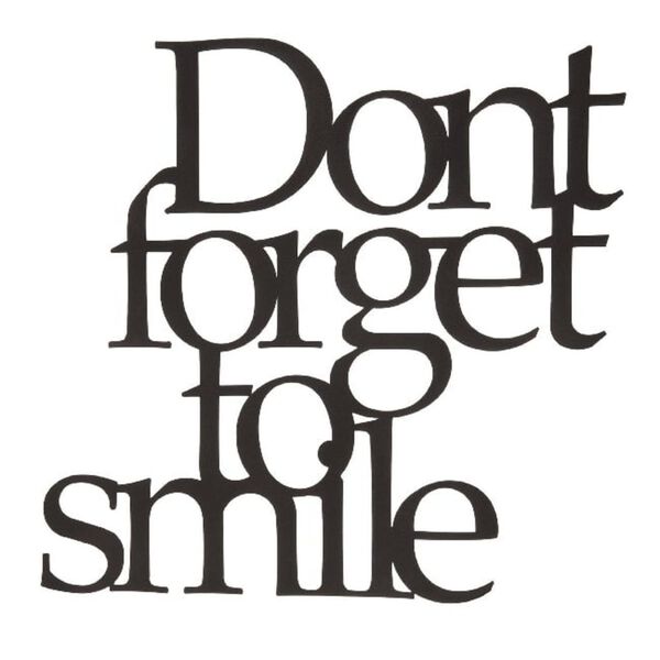 Homemania Adorno de pared Words Love acero negro 70x67 cm