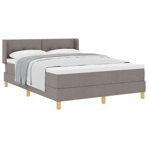 vidaXL Cama con Somier con colch&oacute;n Taup&eacute; 160 x 200 cm tela