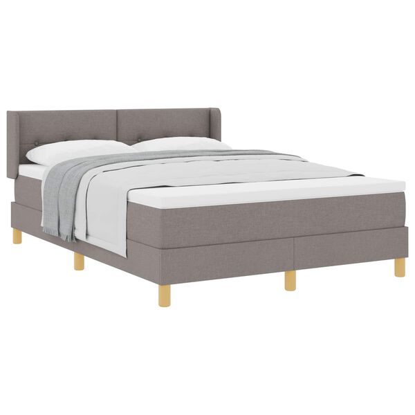 vidaXL Cama con Somier con colch&oacute;n Taup&eacute; 160 x 200 cm tela