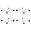 vidaXL Soportes ruedas plantas 4 uds cuadrado vidrio templado 35x35 cm