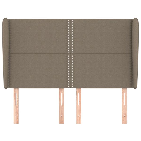 vidaXL Cabecero con orejas de tela gris taupe 147x23x118/128 cm