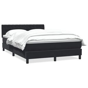 vidaXL Cama box spring con colch&oacute;n terciopelo negro 140x210 cm