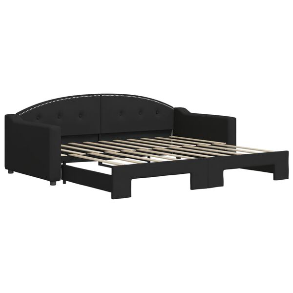 vidaXL Sof&aacute; cama nido tela negro 90x190 cm