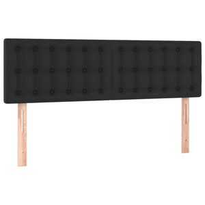 vidaXL Cabeceros 2 unidades cuero sint&eacute;tico negro 72x5x78/88 cm