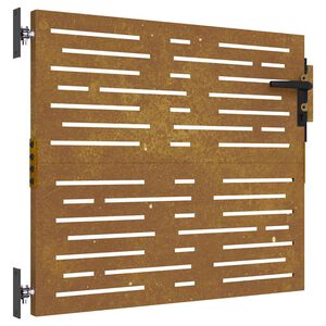 vidaXL Puerta de jard&iacute;n acero corten dise&ntilde;o cuadrado 85x75 cm