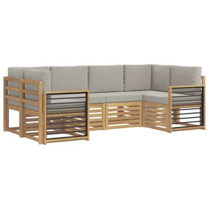 vidaXL Conjunto de sof&aacute;s de exterior 6 uds. Blanco y Gris Claro