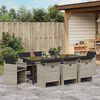 vidaXL Conjunto de Comedor de Jard&iacute;n 9 pcs Gris Claro rat&aacute;n sint&eacute;tico