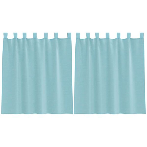 vidaXL Cortinas de gasa con trabillas 2 uds turquesa 140x140 cm