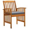 vidaXL Set comedor de jardín 5 pzas y cojines madera maciza de acacia