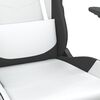 vidaXL Silla gaming con reposapi&eacute;s cuero sint&eacute;tico blanco negro