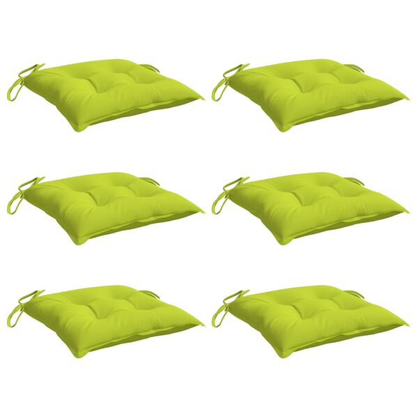 vidaXL Cojines de silla de jardín 6 uds tela Oxford verde 40x40x7 cm