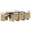vidaXL Conjunto de Comedor de Jard&iacute;n 9 pcs Beige rat&aacute;n sint&eacute;tico