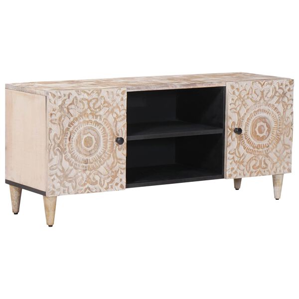 vidaXL Mueble de TV 105 x 33,5 x 46 cm Madera de mango maciza