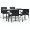 vidaXL Juego comedor jard&iacute;n 5 piezas y cojines rat&aacute;n sint&eacute;tico y acero