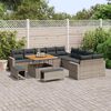 vidaXL Conjunto de sof&aacute;s de jard&iacute;n 17 pcs Gris rat&aacute;n sint&eacute;tico