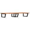 vidaXL Estante de lavabo de pared de acero y madera maciza de haya