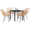 vidaXL Conjunto de Comedor de Jard&iacute;n 5 pcs Marr&oacute;n