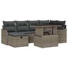 vidaXL Conjunto de sof&aacute; de jard&iacute;n 7 uds. Gris rat&aacute;n sint&eacute;tico