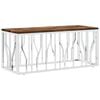 vidaXL Mesa de centro acero inoxidable y madera maciza reciclada