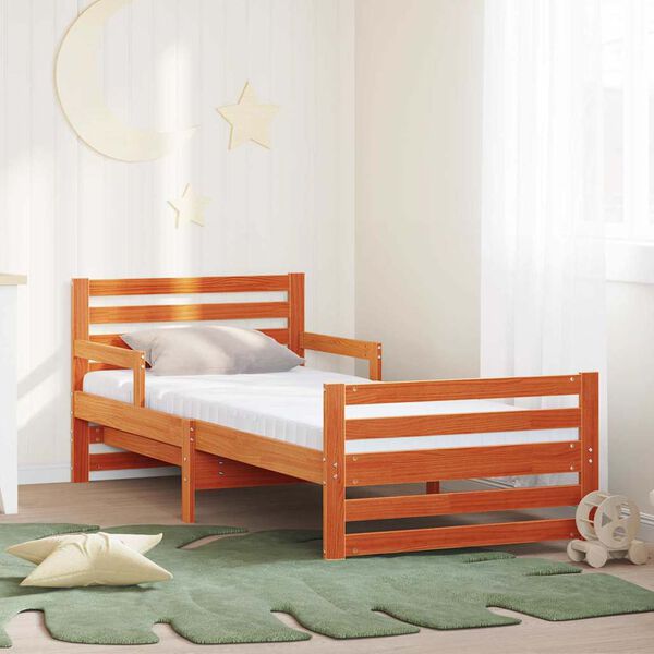 vidaXL Estructura de cama Marr&oacute;n 80 x 200 cm Madera de pino macizo