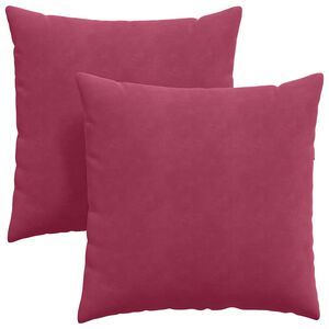 vidaXL Cojines de sof&aacute; 2 pcs Rojo vino 60 x 60 cm Tela de pana