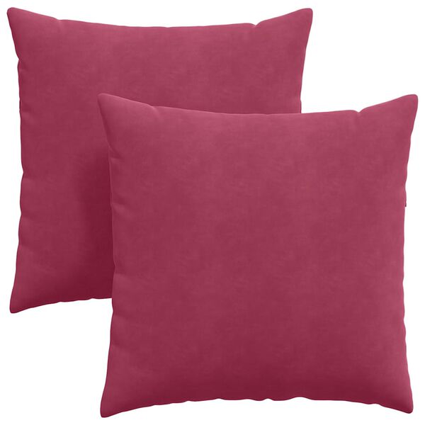 vidaXL Cojines de sof&aacute; 2 pcs Rojo vino 60 x 60 cm Tela de pana