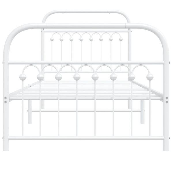 vidaXL Estructura cama sin colch&oacute;n con estribo metal blanco 90x190 cm